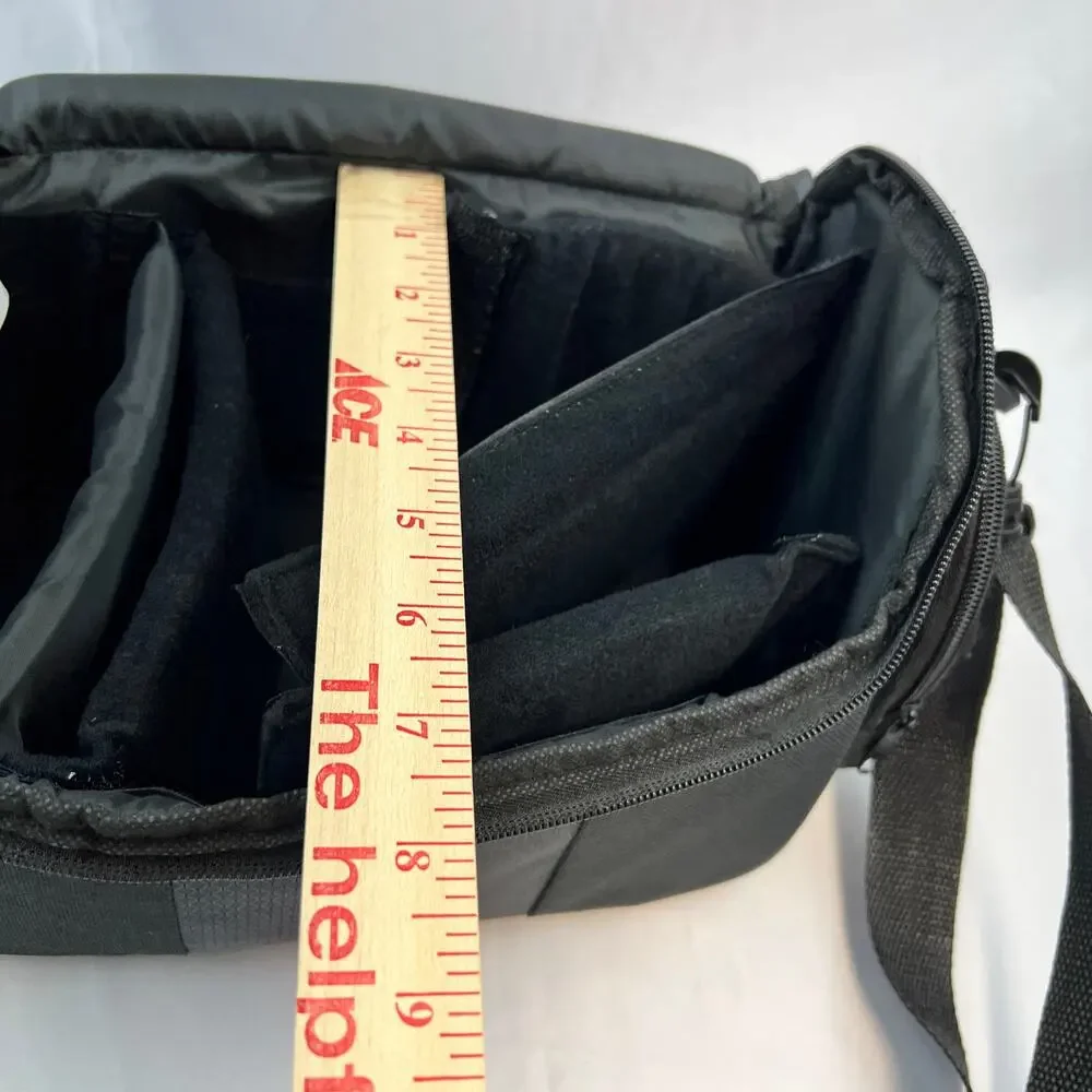 Vivitar Black Camera Bag DSLR Mirrorless Camcorder Padded Dividers 12” Shoulder